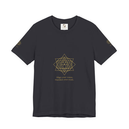 Spiritual Symbol Unisex Tee - Sacred Geometry Align with Your Inner Peace, Yoga Shirt, Meditation Top, Gift for Wellness Enthusiasts