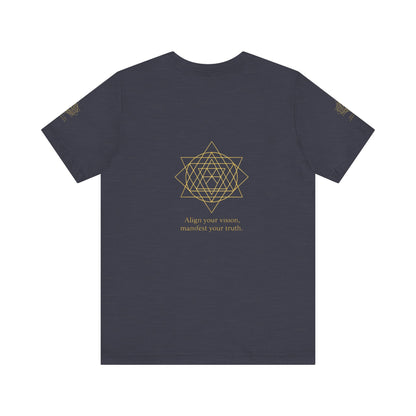 Spiritual Symbol Unisex Tee - Sacred Geometry Align with Your Inner Peace, Yoga Shirt, Meditation Top, Gift for Wellness Enthusiasts