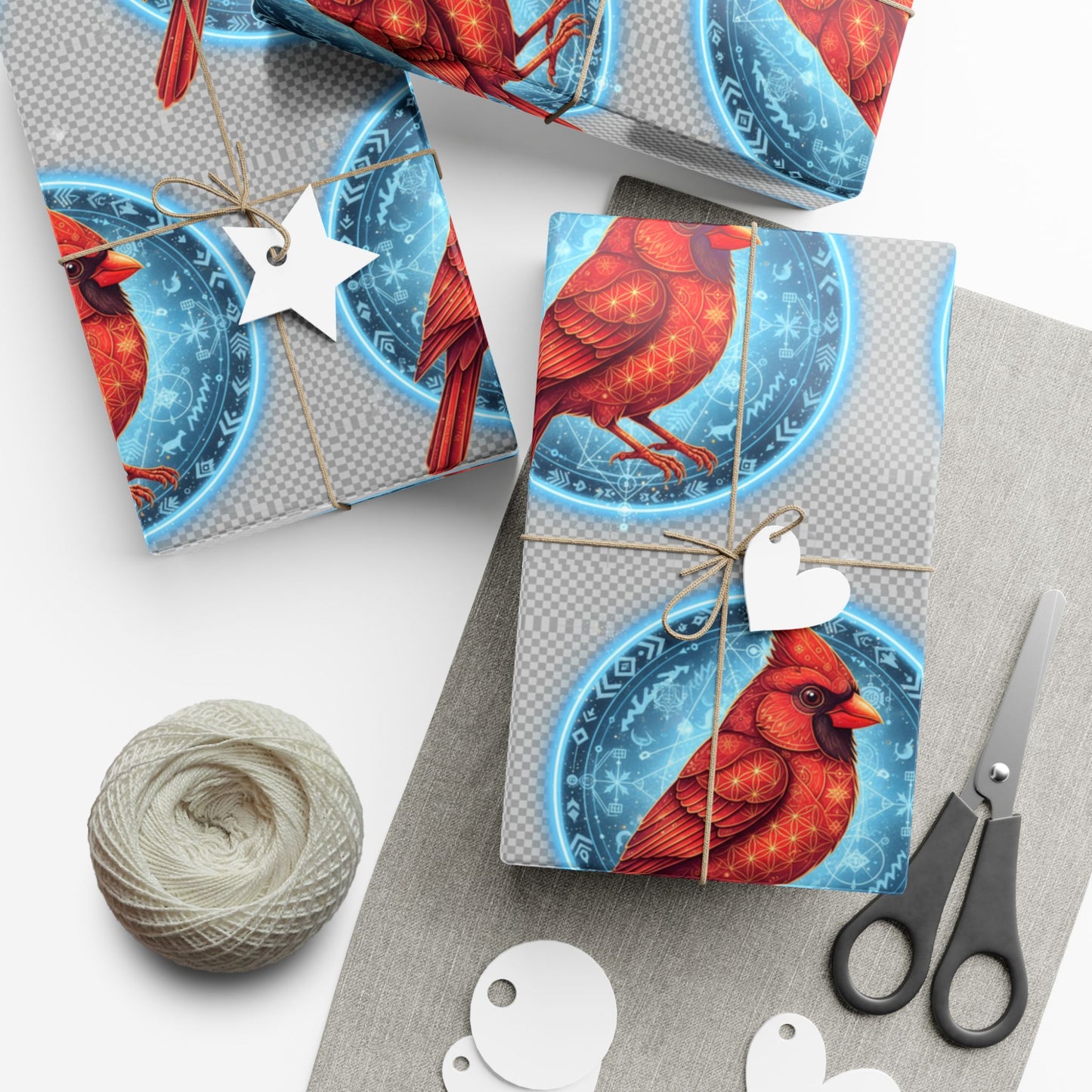Festive Cardinal Gift Wrap Papers, Holiday Wrapping Paper, Christmas Gift Wrap, Nature-Themed Gift Wrapping, Eco-Friendly Gift Decorations