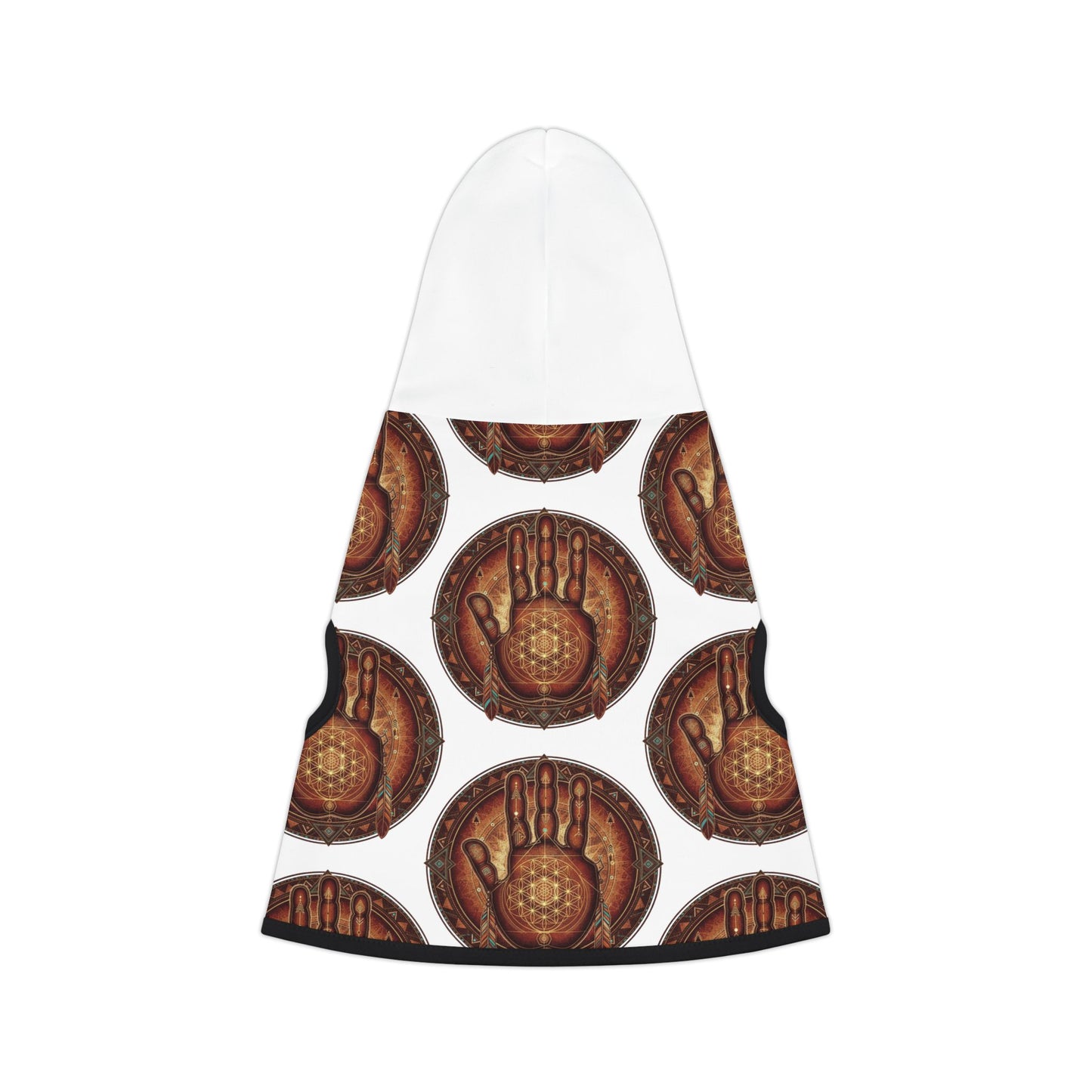 Geometric Native Art Pet Hoodie, Sacred Geometry Dog Sweater, Tribal Aztec Animal Pullover, Boho Puppy Jumper, Ethno Canine Sweatshirt