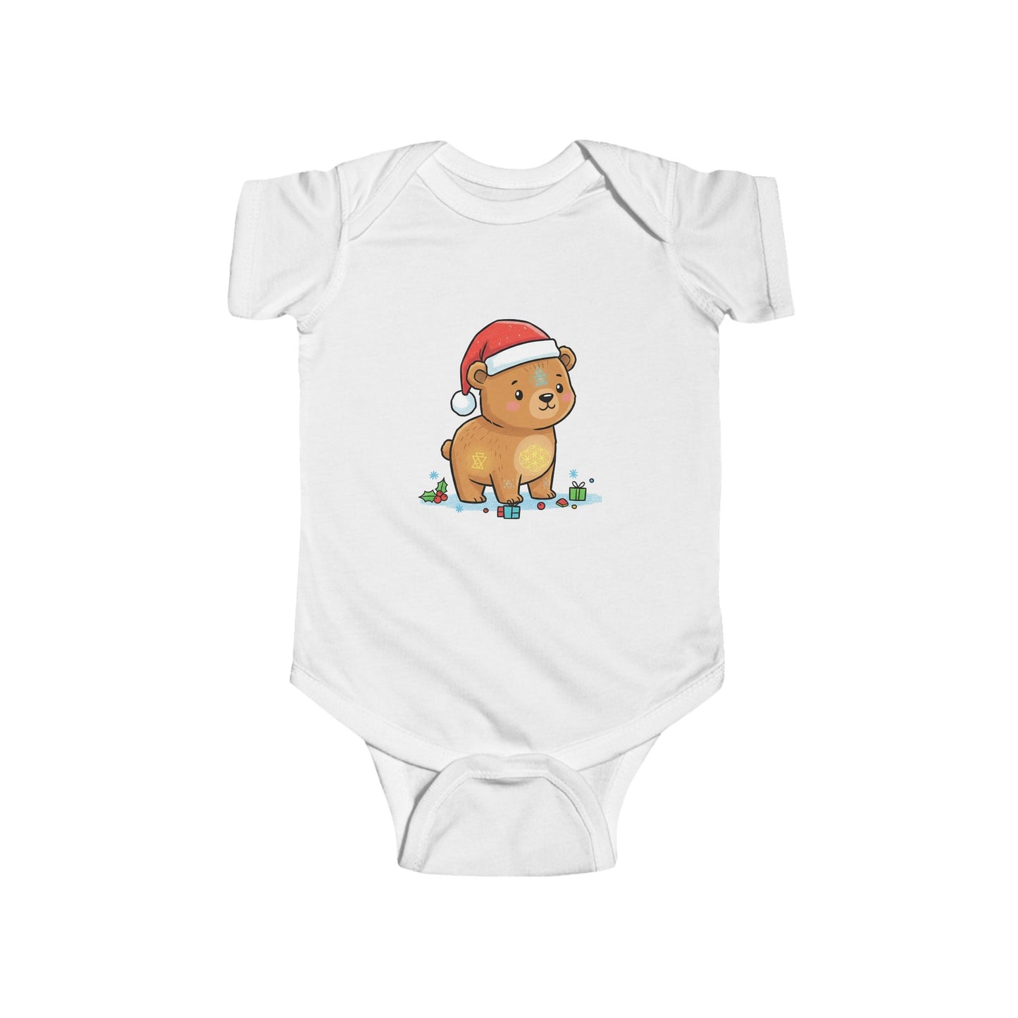 Adorable Christmas Bear Bodysuit, Cute Baby Outfit, Holiday Gift, Infant Christmas Apparel, Santa Bear Baby Onesie