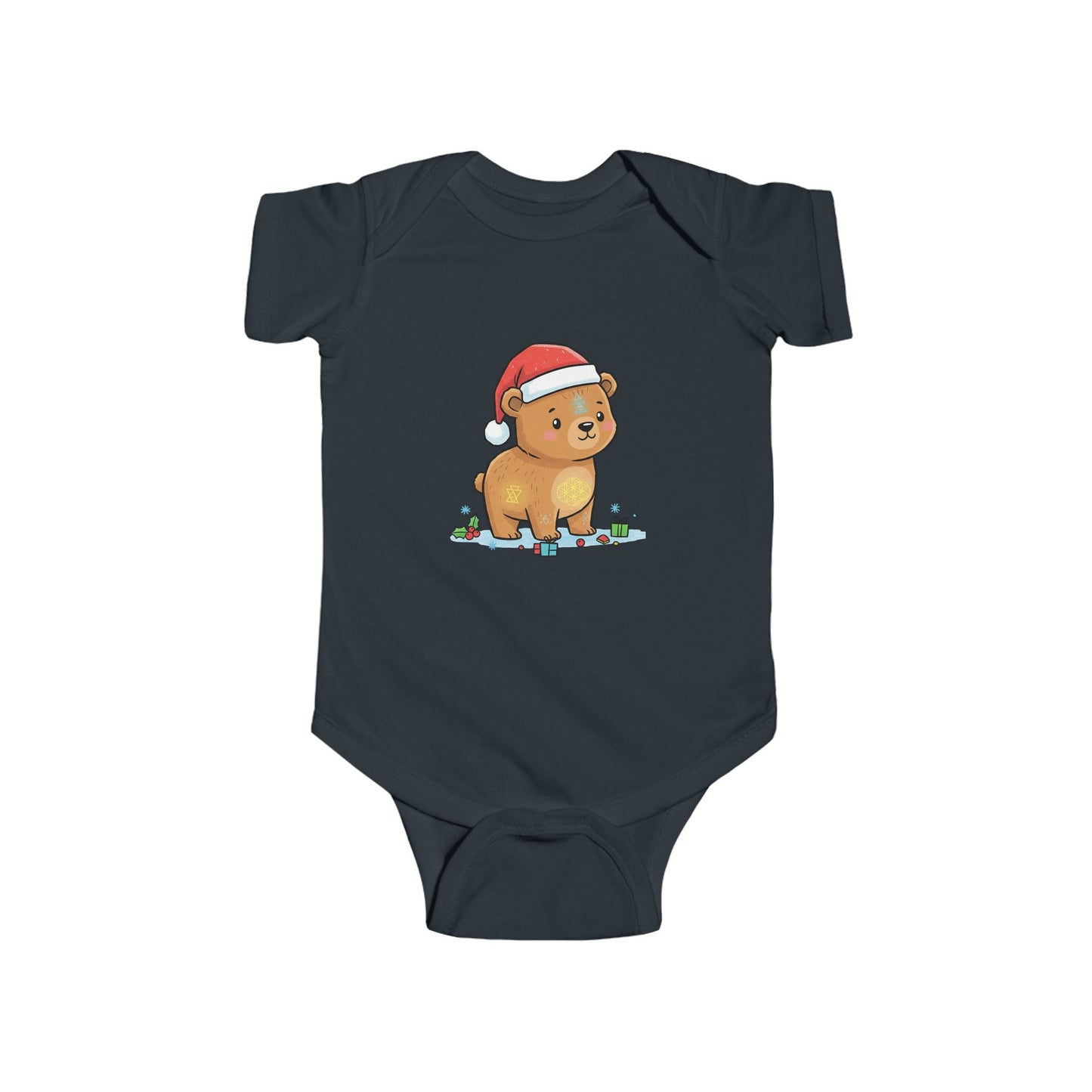Adorable Christmas Bear Bodysuit, Cute Baby Outfit, Holiday Gift, Infant Christmas Apparel, Santa Bear Baby Onesie