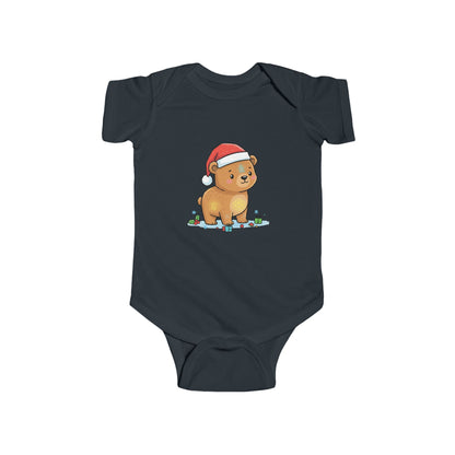 Adorable Christmas Bear Bodysuit, Cute Baby Outfit, Holiday Gift, Infant Christmas Apparel, Santa Bear Baby Onesie