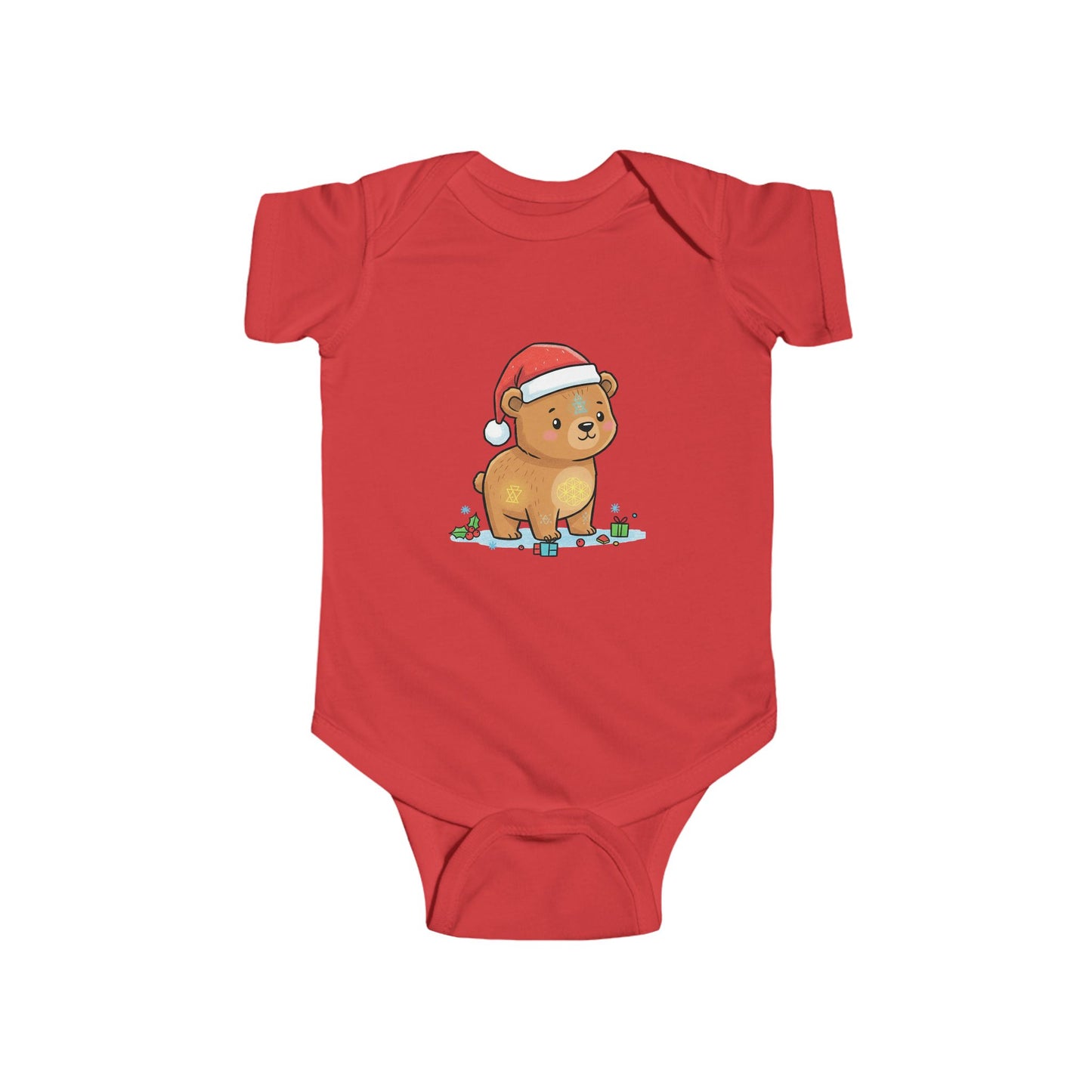 Adorable Christmas Bear Bodysuit, Cute Baby Outfit, Holiday Gift, Infant Christmas Apparel, Santa Bear Baby Onesie