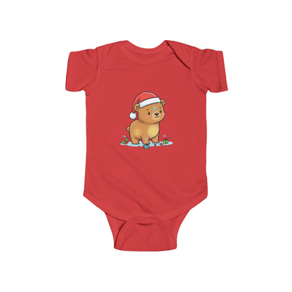 Adorable Christmas Bear Bodysuit, Cute Baby Outfit, Holiday Gift, Infant Christmas Apparel, Santa Bear Baby Onesie