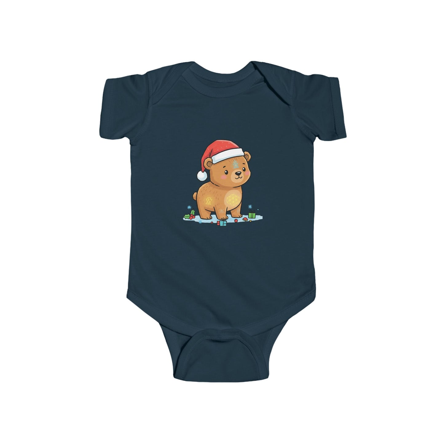 Adorable Christmas Bear Bodysuit, Cute Baby Outfit, Holiday Gift, Infant Christmas Apparel, Santa Bear Baby Onesie