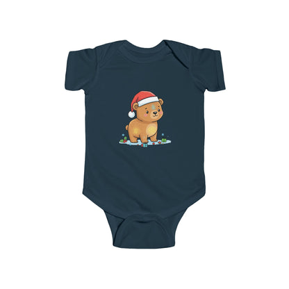 Adorable Christmas Bear Bodysuit, Cute Baby Outfit, Holiday Gift, Infant Christmas Apparel, Santa Bear Baby Onesie