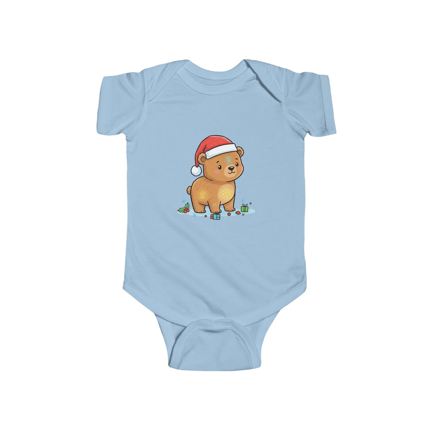 Adorable Christmas Bear Bodysuit, Cute Baby Outfit, Holiday Gift, Infant Christmas Apparel, Santa Bear Baby Onesie