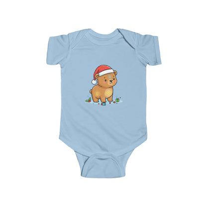 Adorable Christmas Bear Bodysuit, Cute Baby Outfit, Holiday Gift, Infant Christmas Apparel, Santa Bear Baby Onesie