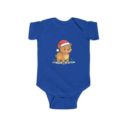 Adorable Christmas Bear Bodysuit, Cute Baby Outfit, Holiday Gift, Infant Christmas Apparel, Santa Bear Baby Onesie