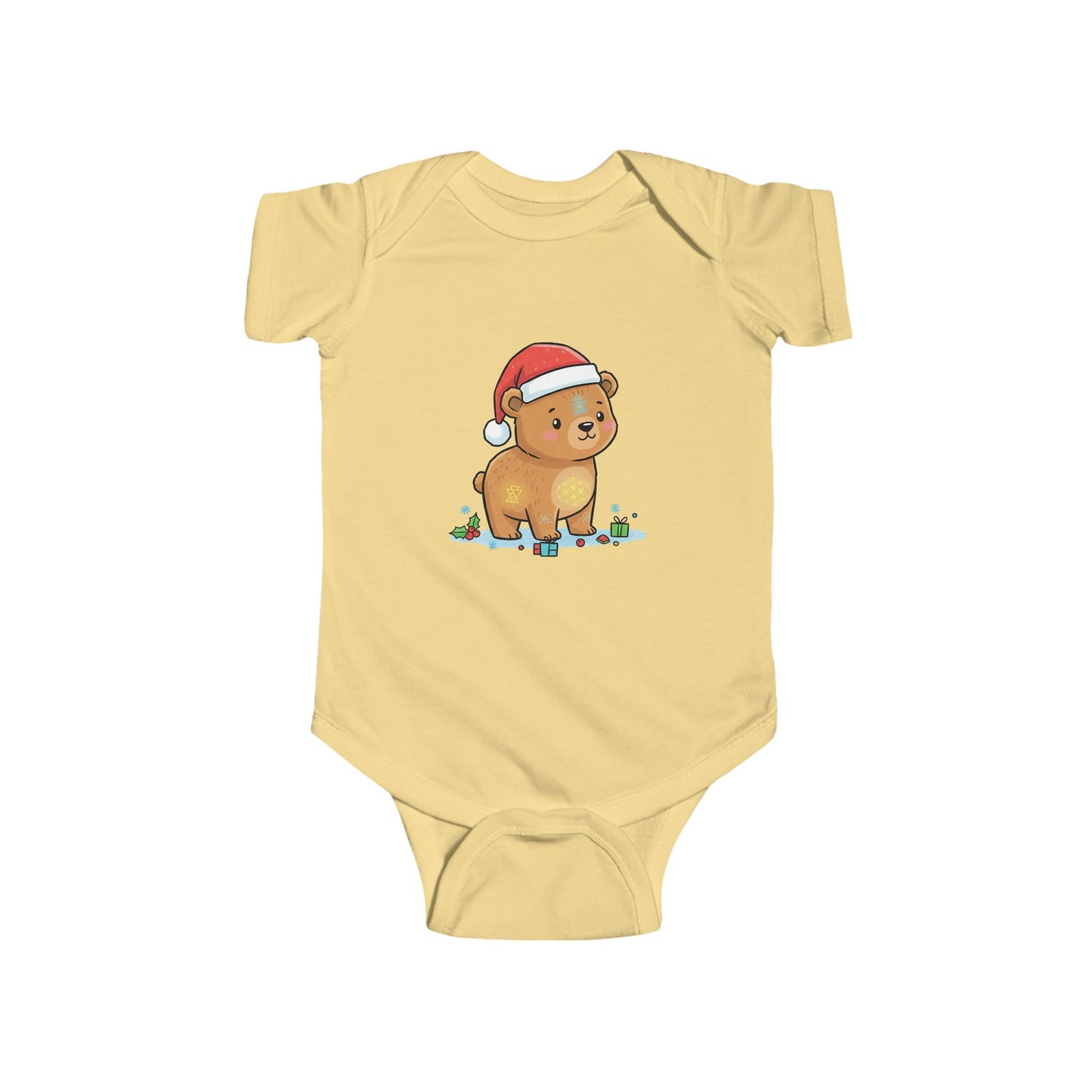 Adorable Christmas Bear Bodysuit, Cute Baby Outfit, Holiday Gift, Infant Christmas Apparel, Santa Bear Baby Onesie