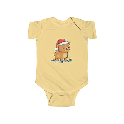 Adorable Christmas Bear Bodysuit, Cute Baby Outfit, Holiday Gift, Infant Christmas Apparel, Santa Bear Baby Onesie