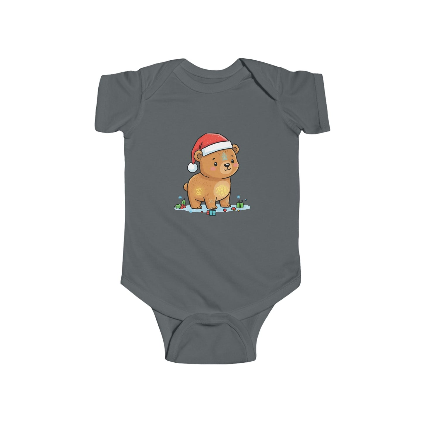Adorable Christmas Bear Bodysuit, Cute Baby Outfit, Holiday Gift, Infant Christmas Apparel, Santa Bear Baby Onesie