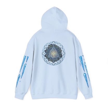 Cosmic Flow Geometric Pullover,  Sacred Geometry, Heavy Blend Hooded Sweatshirt, Christmas, Winter, Gift idea