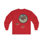 Amelia Earhart Portrait Long Sleeve Tee | Vintage Biplane Aviation Badge