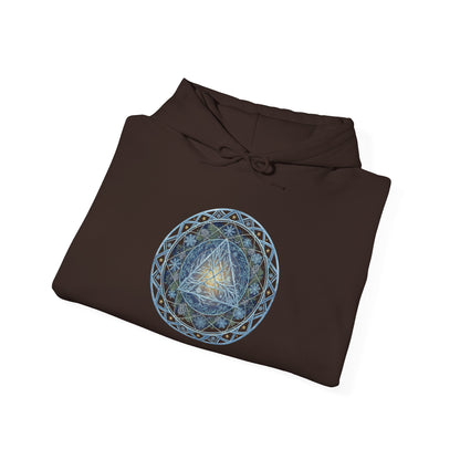 Cosmic Flow Geometric Pullover,  Sacred Geometry, Heavy Blend Hooded Sweatshirt, Christmas, Winter, Gift idea
