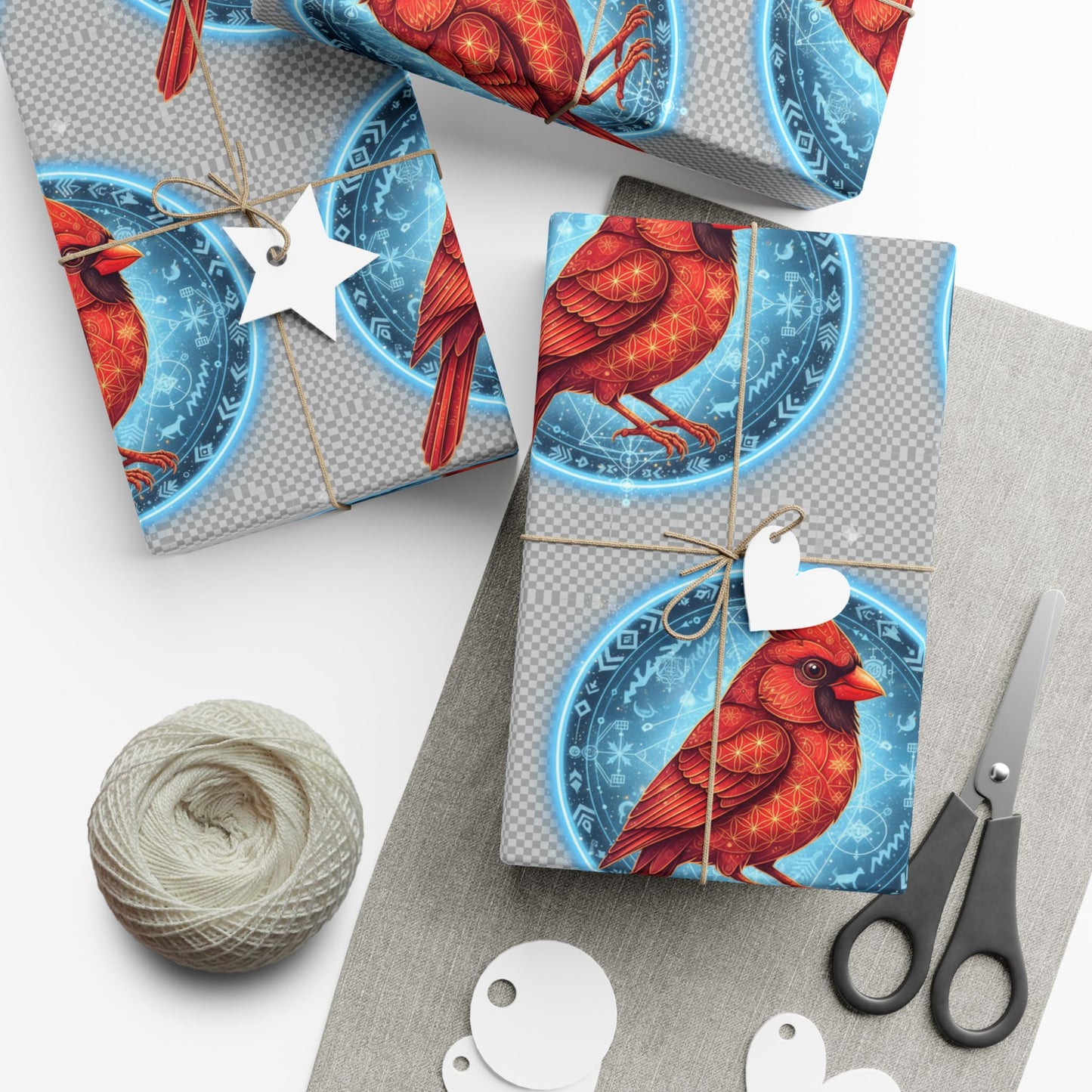 Festive Cardinal Gift Wrap Papers, Holiday Wrapping Paper, Christmas Gift Wrap, Nature-Themed Gift Wrapping, Eco-Friendly Gift Decorations