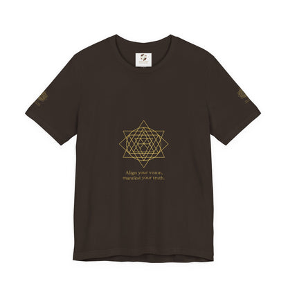 Spiritual Symbol Unisex Tee - Sacred Geometry Align with Your Inner Peace, Yoga Shirt, Meditation Top, Gift for Wellness Enthusiasts
