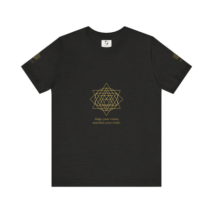 Spiritual Symbol Unisex Tee - Sacred Geometry Align with Your Inner Peace, Yoga Shirt, Meditation Top, Gift for Wellness Enthusiasts