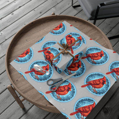 Festive Cardinal Gift Wrap Papers, Holiday Wrapping Paper, Christmas Gift Wrap, Nature-Themed Gift Wrapping, Eco-Friendly Gift Decorations