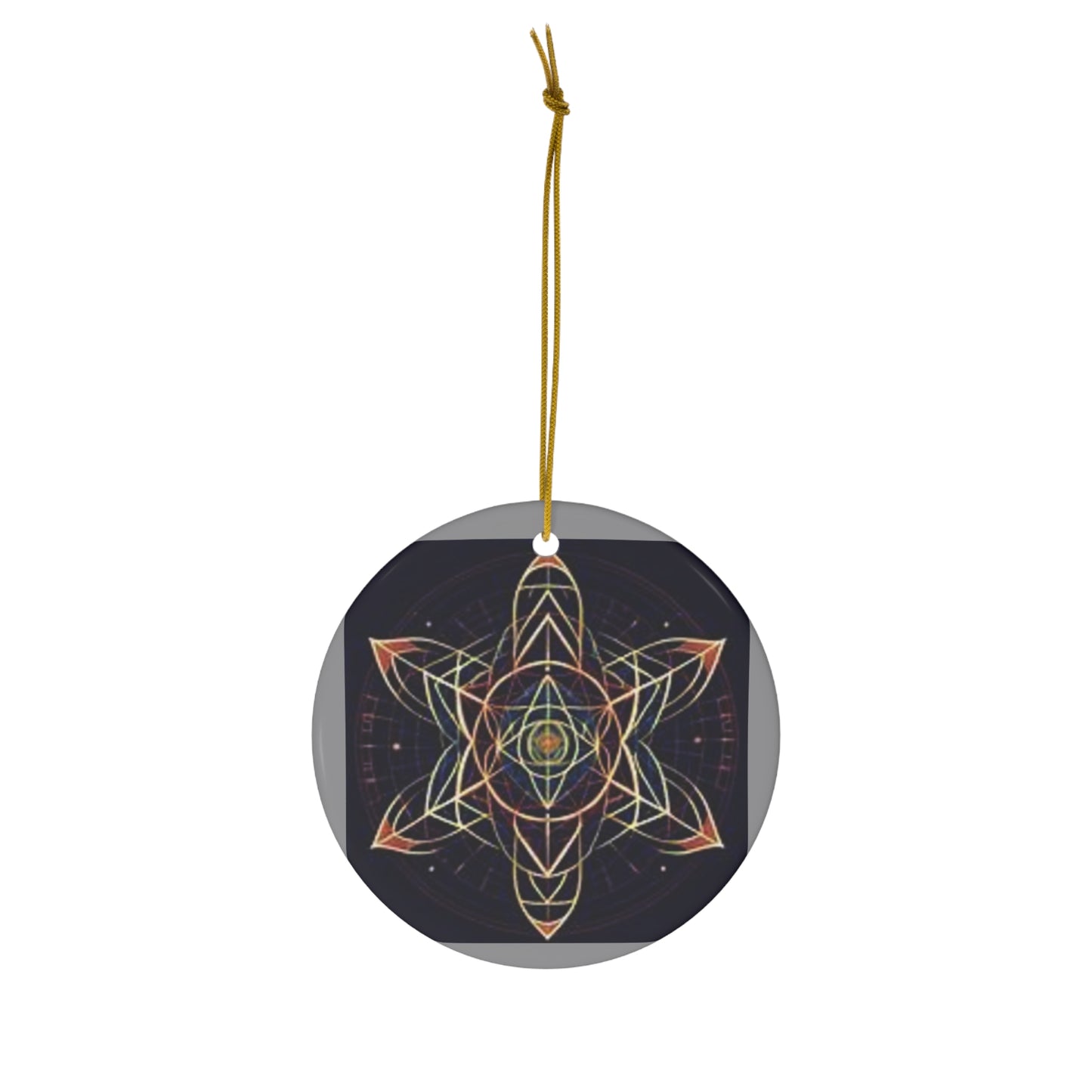 Metaphysical Star Ornament, Ceramic Christmas Decor, Spiritual Gift, Bohemian Holiday Decor, Unique Home Decoration