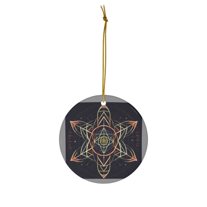 Metaphysical Star Ornament, Ceramic Christmas Decor, Spiritual Gift, Bohemian Holiday Decor, Unique Home Decoration