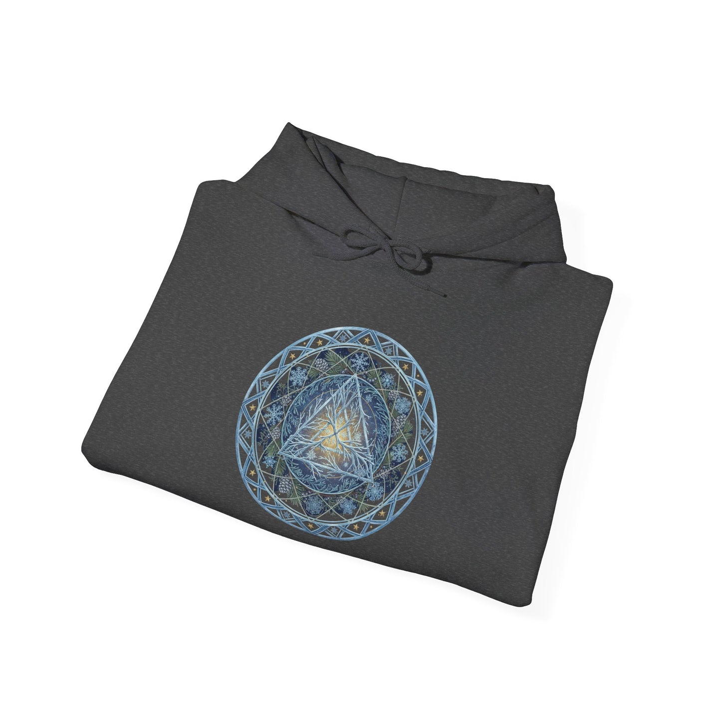 Cosmic Flow Geometric Pullover,  Sacred Geometry, Heavy Blend Hooded Sweatshirt, Christmas, Winter, Gift idea