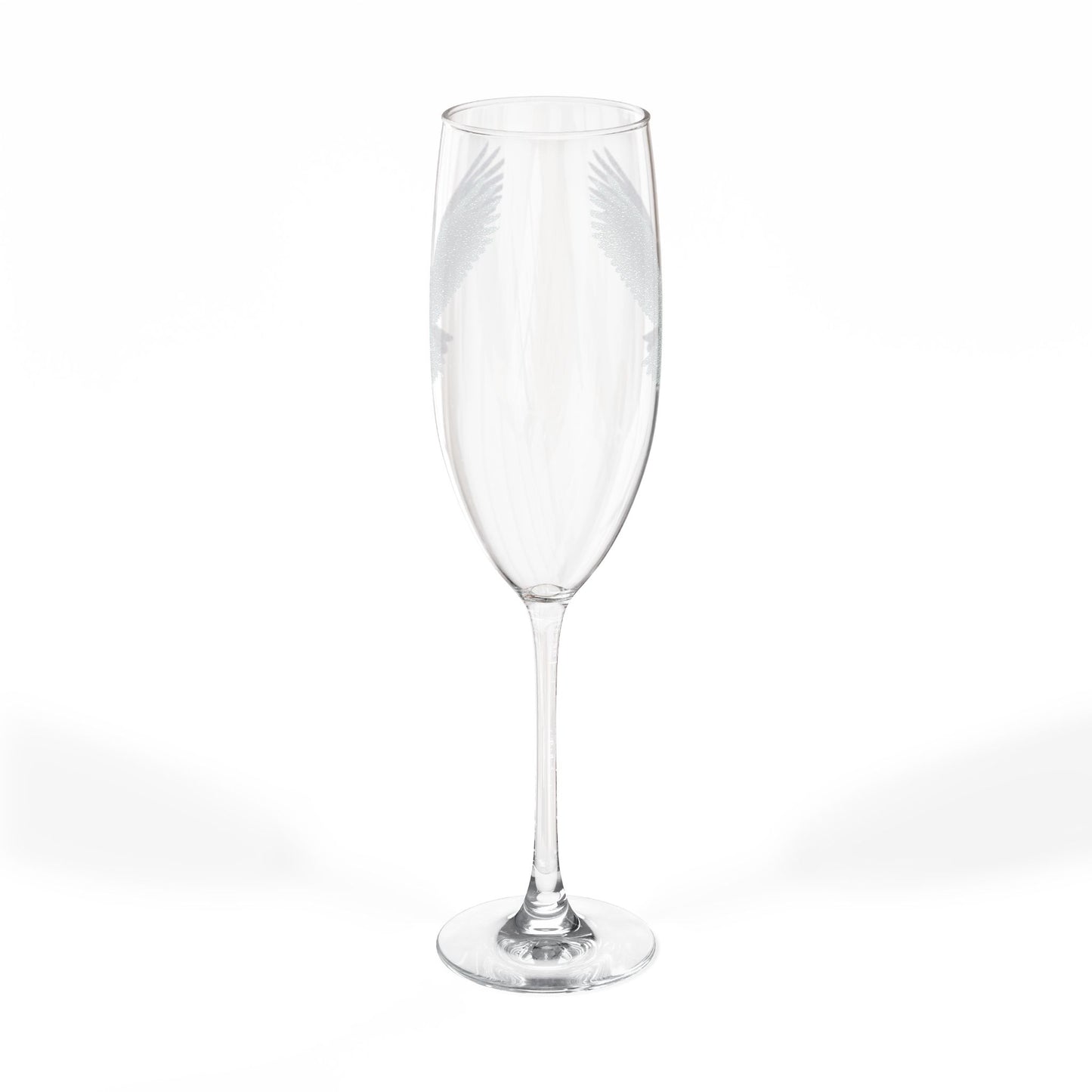 Soaring Eagle Champagne Glass | Engraved 8oz Flute, Conscious Living, Sacred Geometry, Native Art