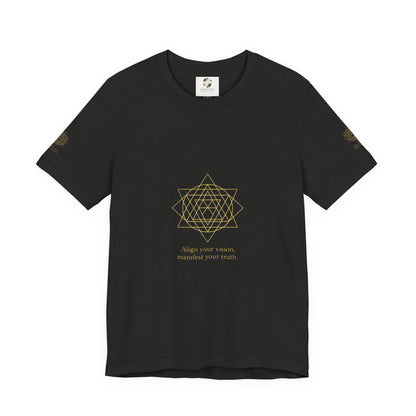 Spiritual Symbol Unisex Tee - Sacred Geometry Align with Your Inner Peace, Yoga Shirt, Meditation Top, Gift for Wellness Enthusiasts