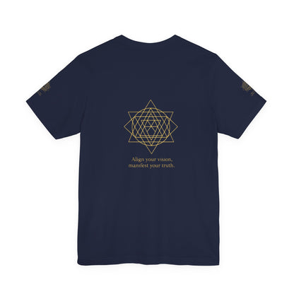 Spiritual Symbol Unisex Tee - Sacred Geometry Align with Your Inner Peace, Yoga Shirt, Meditation Top, Gift for Wellness Enthusiasts