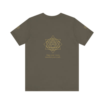 Spiritual Symbol Unisex Tee - Sacred Geometry Align with Your Inner Peace, Yoga Shirt, Meditation Top, Gift for Wellness Enthusiasts