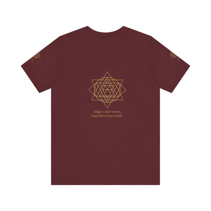 Spiritual Symbol Unisex Tee - Sacred Geometry Align with Your Inner Peace, Yoga Shirt, Meditation Top, Gift for Wellness Enthusiasts