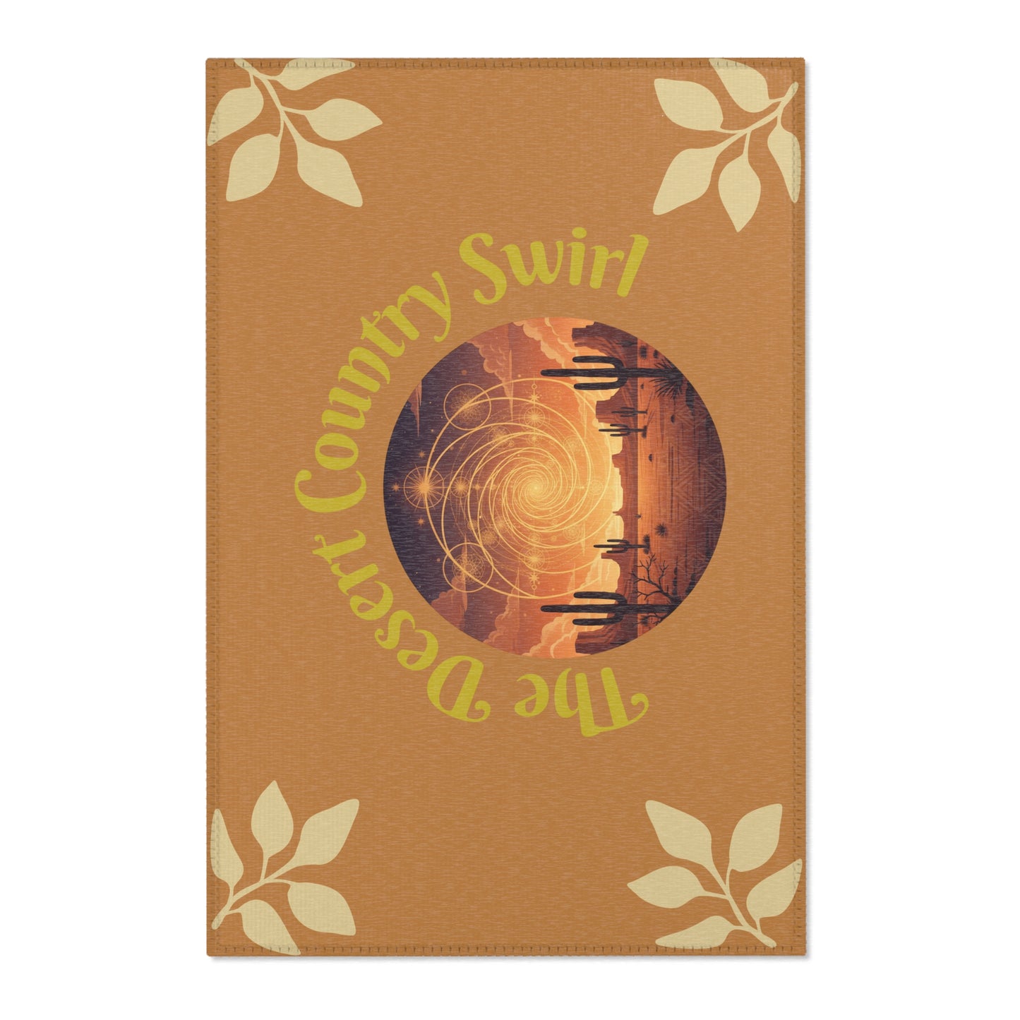 Desert Country Swirl Area Rug | Southwestern Sunset Decorative Rug