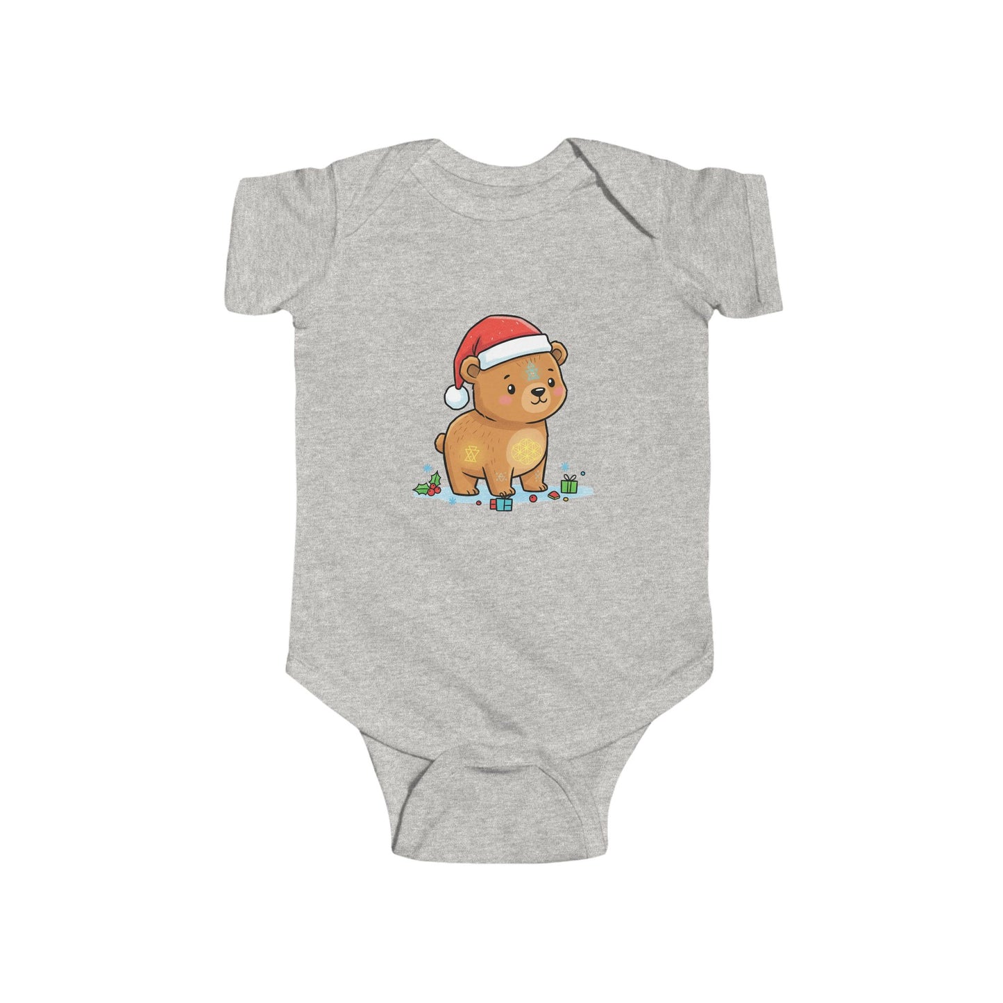 Adorable Christmas Bear Bodysuit, Cute Baby Outfit, Holiday Gift, Infant Christmas Apparel, Santa Bear Baby Onesie