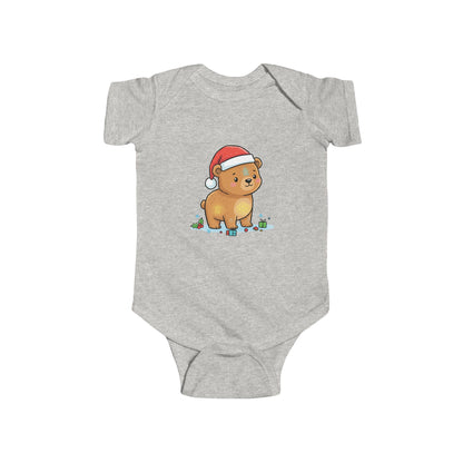 Adorable Christmas Bear Bodysuit, Cute Baby Outfit, Holiday Gift, Infant Christmas Apparel, Santa Bear Baby Onesie