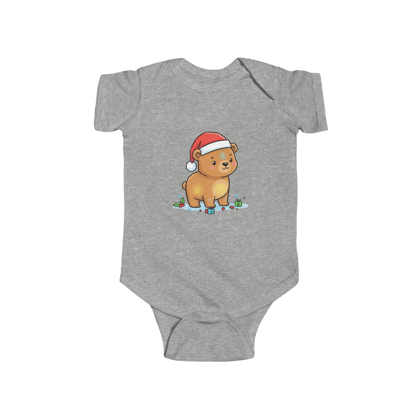 Adorable Christmas Bear Bodysuit, Cute Baby Outfit, Holiday Gift, Infant Christmas Apparel, Santa Bear Baby Onesie