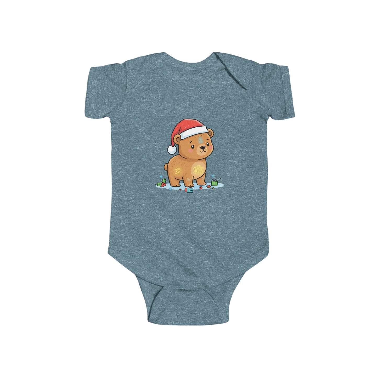 Adorable Christmas Bear Bodysuit, Cute Baby Outfit, Holiday Gift, Infant Christmas Apparel, Santa Bear Baby Onesie