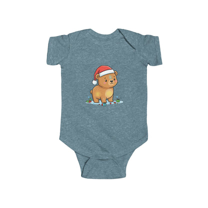 Adorable Christmas Bear Bodysuit, Cute Baby Outfit, Holiday Gift, Infant Christmas Apparel, Santa Bear Baby Onesie