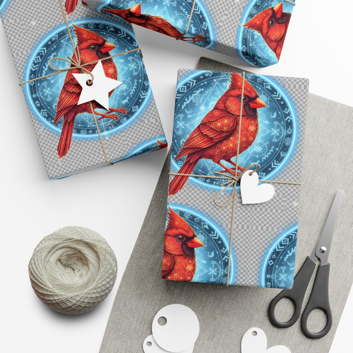 Festive Cardinal Gift Wrap Papers, Holiday Wrapping Paper, Christmas Gift Wrap, Nature-Themed Gift Wrapping, Eco-Friendly Gift Decorations