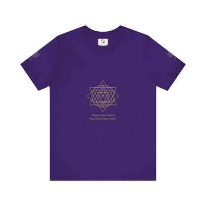 Spiritual Symbol Unisex Tee - Sacred Geometry Align with Your Inner Peace, Yoga Shirt, Meditation Top, Gift for Wellness Enthusiasts