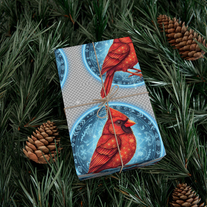 Festive Cardinal Gift Wrap Papers, Holiday Wrapping Paper, Christmas Gift Wrap, Nature-Themed Gift Wrapping, Eco-Friendly Gift Decorations