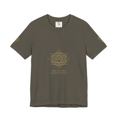 Spiritual Symbol Unisex Tee - Sacred Geometry Align with Your Inner Peace, Yoga Shirt, Meditation Top, Gift for Wellness Enthusiasts