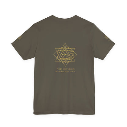 Spiritual Symbol Unisex Tee - Sacred Geometry Align with Your Inner Peace, Yoga Shirt, Meditation Top, Gift for Wellness Enthusiasts
