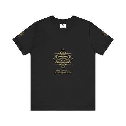 Spiritual Symbol Unisex Tee - Sacred Geometry Align with Your Inner Peace, Yoga Shirt, Meditation Top, Gift for Wellness Enthusiasts