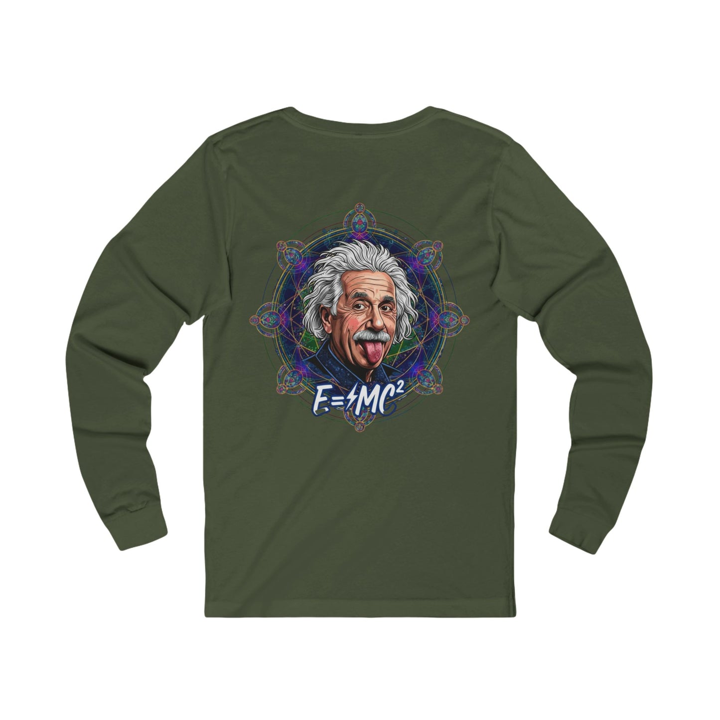 Mind Over Matter Einstein and the Flower of Life, Sacred Relativity: Geometry Tee, Einstein sketch Long Sleeve Tee,  Science physics shirt
