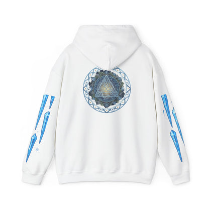 Cosmic Flow Geometric Pullover,  Sacred Geometry, Heavy Blend Hooded Sweatshirt, Christmas, Winter, Gift idea