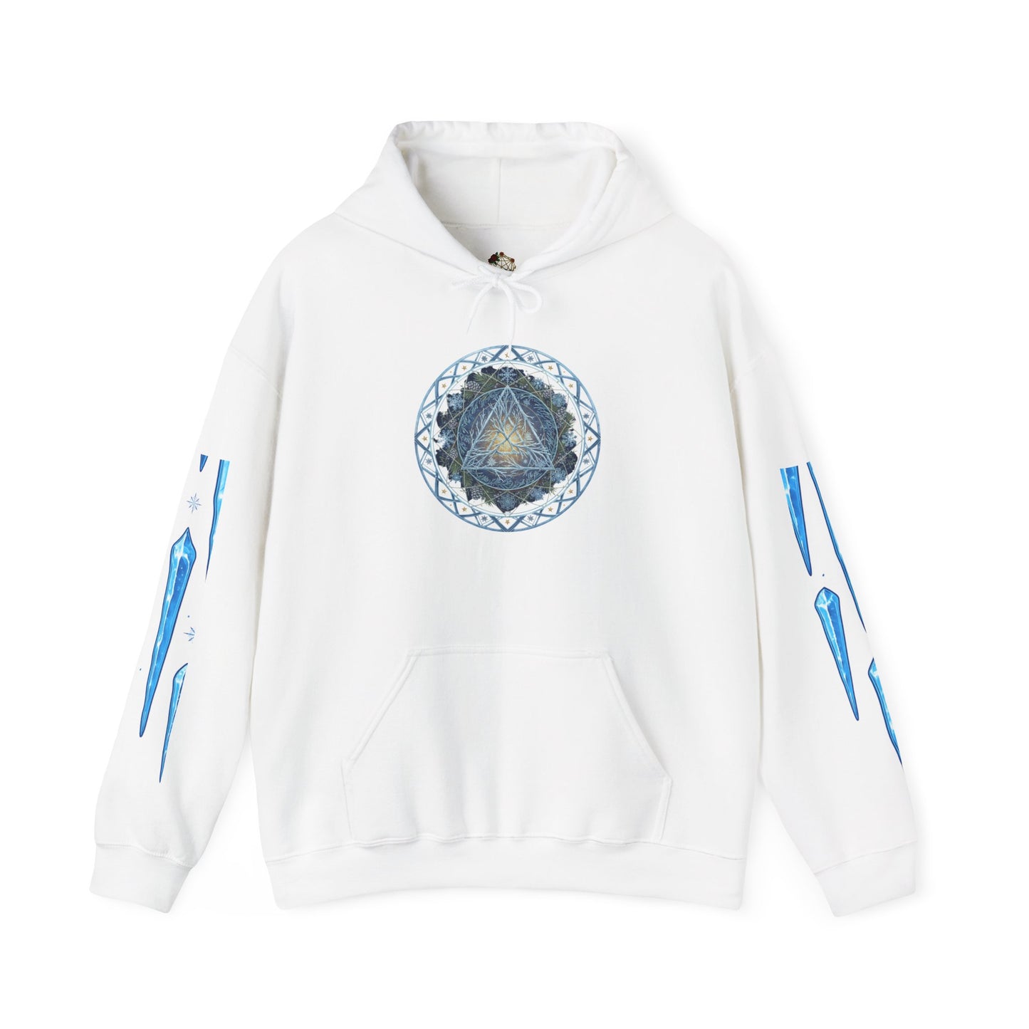 Cosmic Flow Geometric Pullover,  Sacred Geometry, Heavy Blend Hooded Sweatshirt, Christmas, Winter, Gift idea