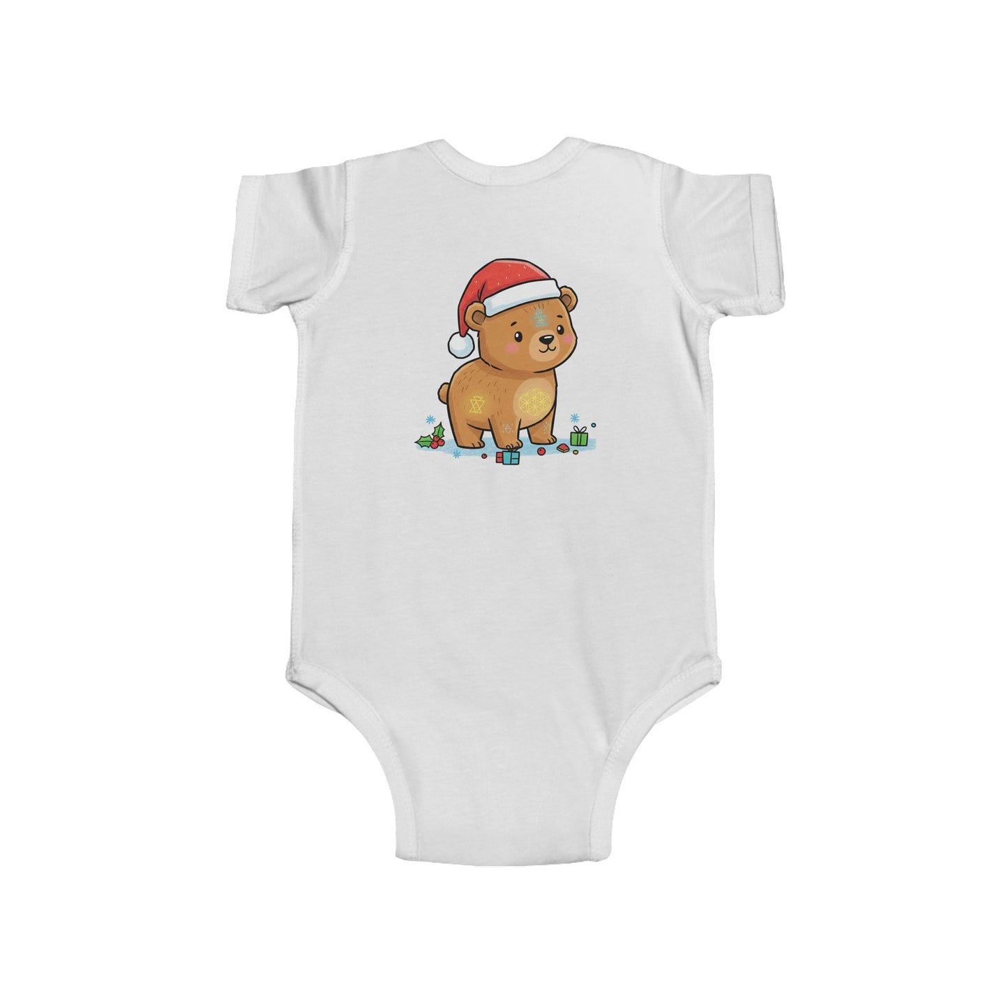 Adorable Christmas Bear Bodysuit, Cute Baby Outfit, Holiday Gift, Infant Christmas Apparel, Santa Bear Baby Onesie