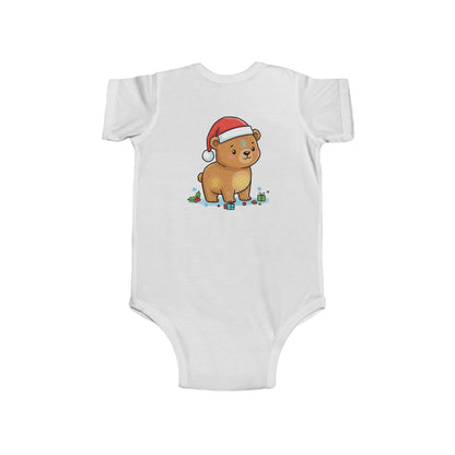 Adorable Christmas Bear Bodysuit, Cute Baby Outfit, Holiday Gift, Infant Christmas Apparel, Santa Bear Baby Onesie