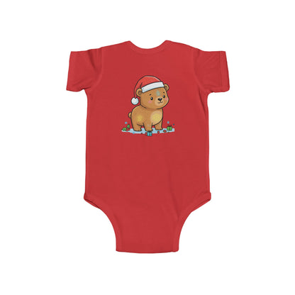 Adorable Christmas Bear Bodysuit, Cute Baby Outfit, Holiday Gift, Infant Christmas Apparel, Santa Bear Baby Onesie